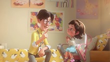 乐乐的绘画本里都是和爸爸的美好时光